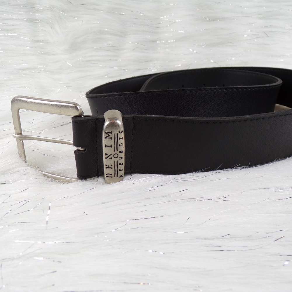 Denim Republic Black Leather Belt